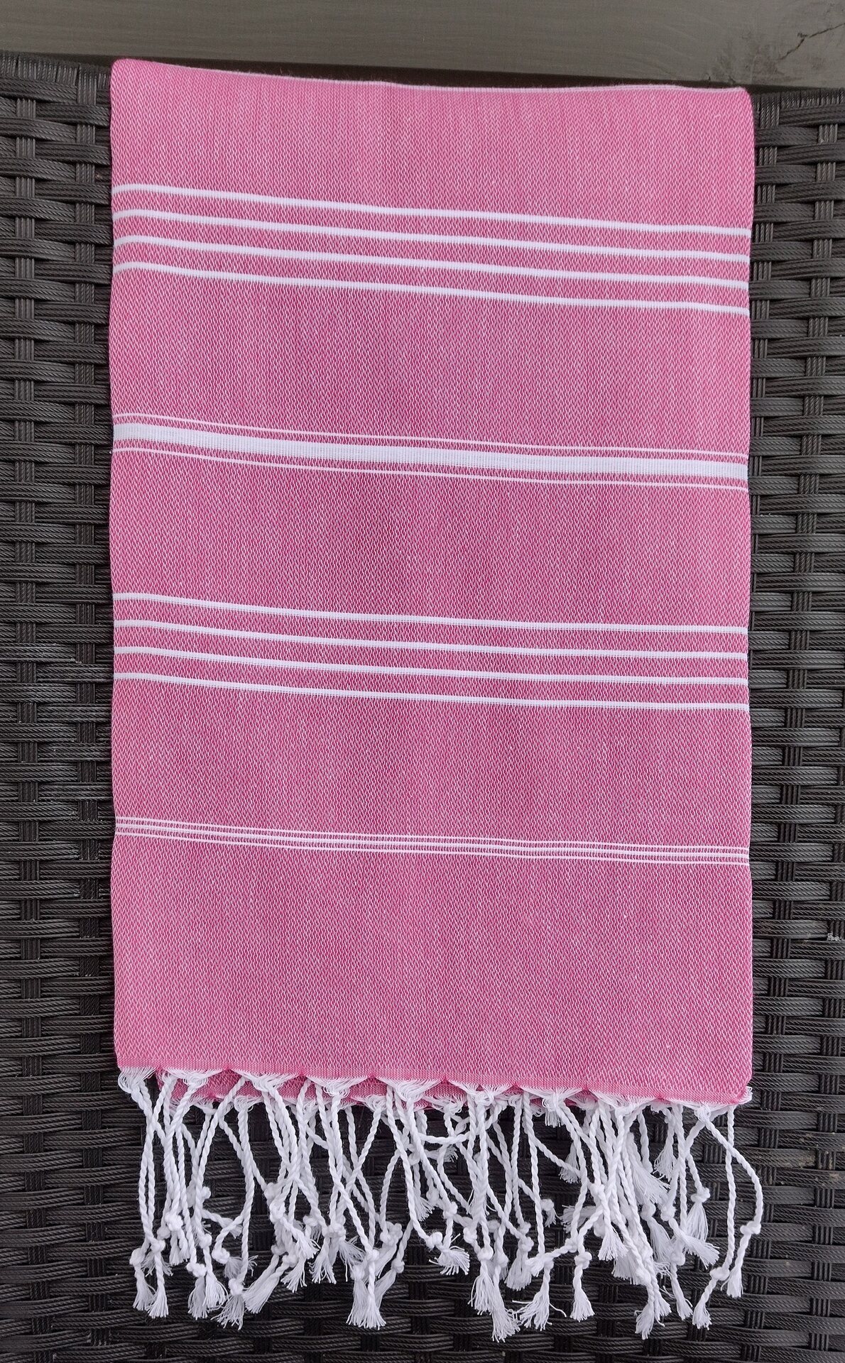 Raidallinen hamam pyyhe Pinkki