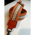Svart leather phonebag Orange