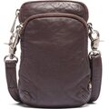 DEPECHE. Soft leather mobile bag Dark Brown