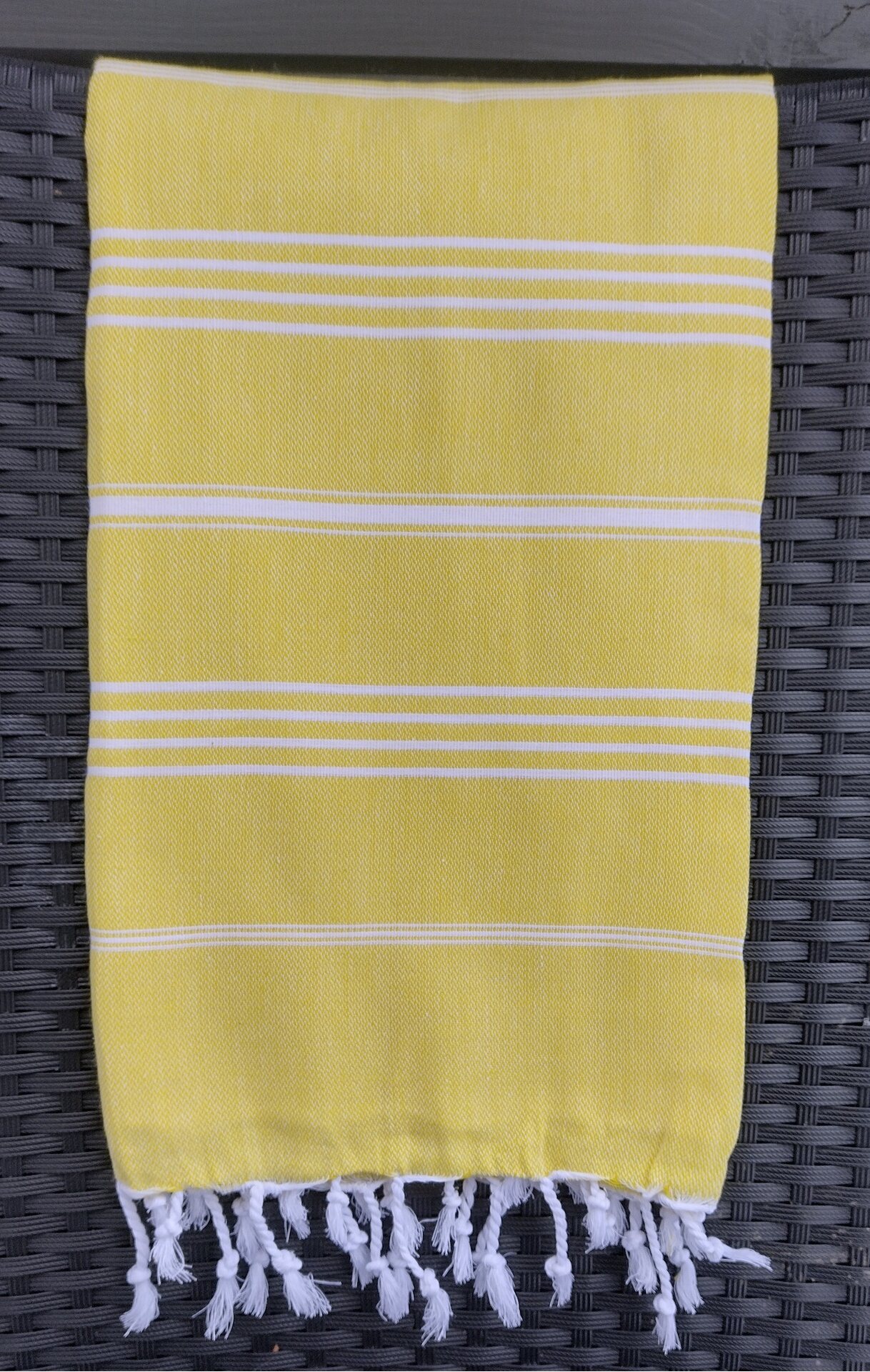 Raidallinen hamam pyyhe Keltainen