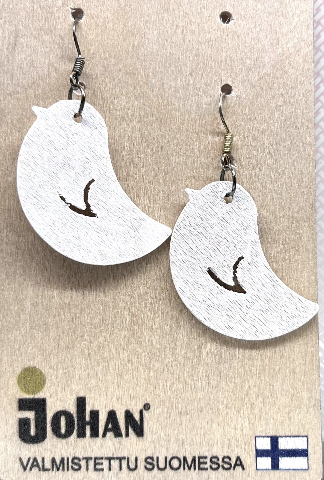 Johan Puinen lintu korvakoru Valkoinen