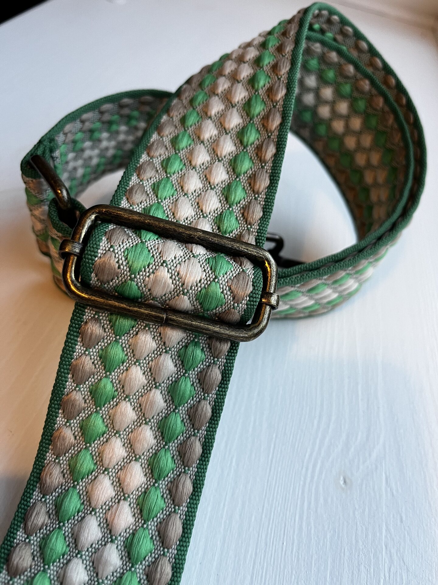 Black leather phonebag Green