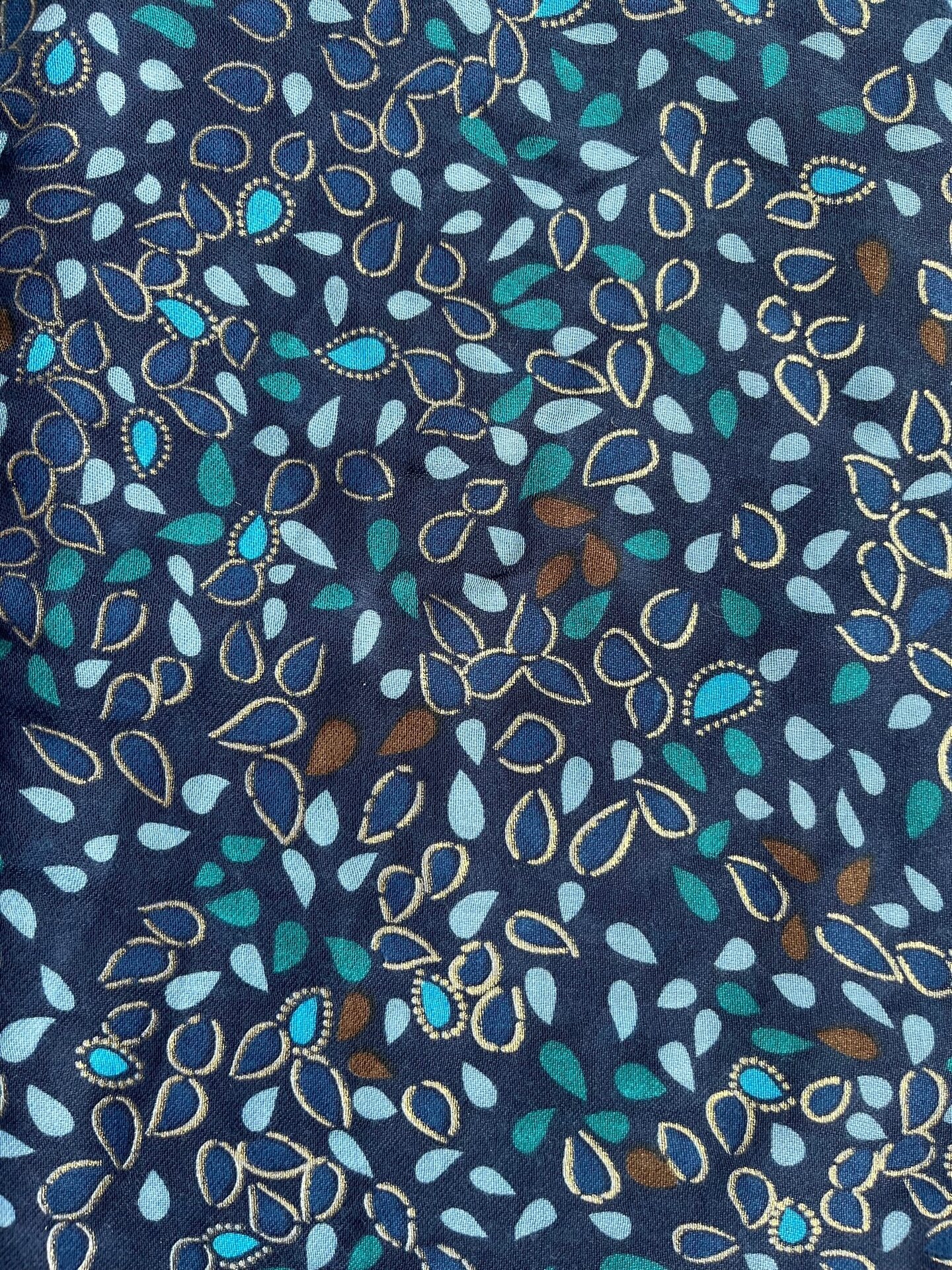 Värikäs Puuvilla/ viskoosi huivi Sininen