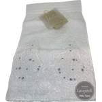 Arte Pura Froteinen pitsipyyhe Swarovski kristailleilla Bianco