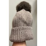 Kimaltava kuvioneulepipo Beige