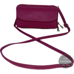 Černá leather phonebag Fuchsia