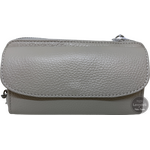 Černá leather phonebag Luonnonvalkoinen