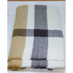 Ruudullinen luonnonvärinen huivi Brun /svart