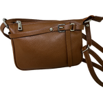 Cross body nahkainen pikkulaukku Ruskea