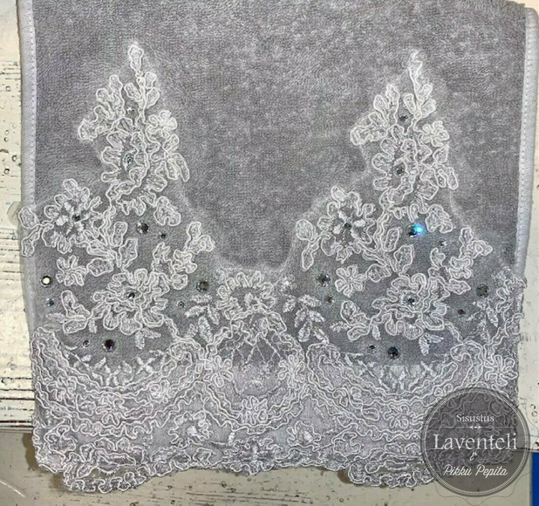 Arte Pura Froteinen pitsipyyhe Swarovski kristailleilla Lava old