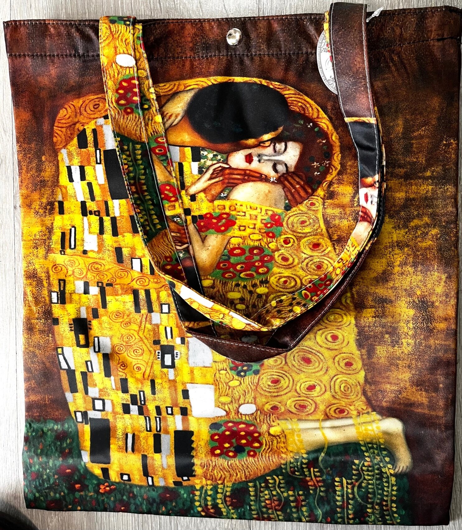 Ostoskassi taidekuvalla Klimt, Kiss