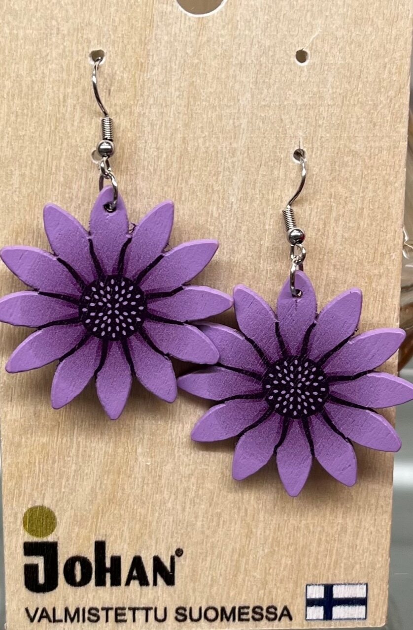 Johan puinen kukka korvakoru Violet