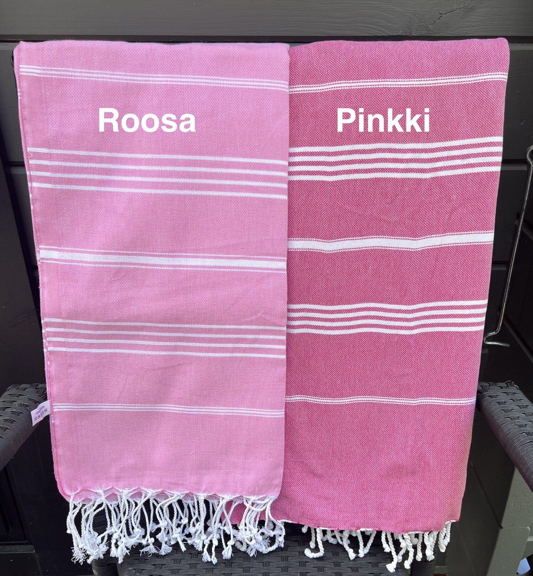Raidallinen hamam pyyhe Roosa