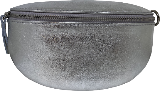 Schwarz leather phonebag Silber