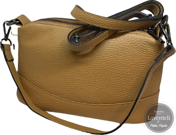 Naisten nahkainen käsilaukku Okrankeltainen