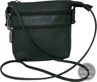 Nahkainen pikkulaukku Tummanvihreä