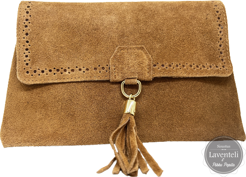 Mokkanahkainen käsilaukku Vaaleanbrown