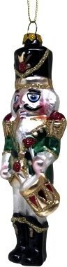 Shishi set of three vetro nutcracker ornaments Verde vasemalla