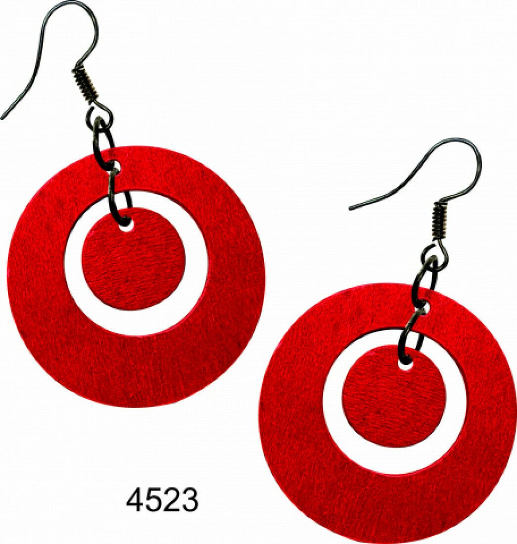 Johan Puinen ympyrä korvakoru Punainen