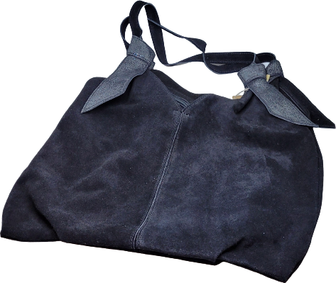 Pehmeä mokkanahkainen käsilaukku Musta