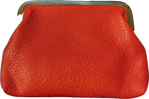 Kukkaro nahkaa Korallinpunainen