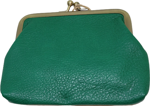 Pieni kukkaro nahkaa Vihreä