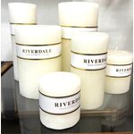 Riverdale Valkoinen korkea tuoksuton pilarikynttilä, 7*20 cm