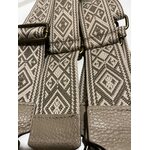 Beige ruutukuvioinen laukunhihna