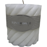 Riverdale fehér tuoksullinen kierrekynttilä, 10 * 10 cm