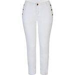 Ze-Ze women's valkoiset nilkkamittaiset twill spodnie