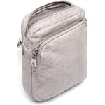 DEPECHE. vaaleanharmaa cross body laukku pehmeää nahkaa