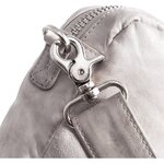 DEPECHE. vaaleanharmaa cross body laukku pehmeää nahkaa