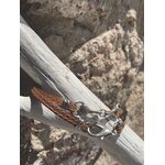 Verdana korut kieputettava brown leather bracelet hopeanvärisillä kuolaimilla