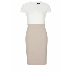 S. Oliver Beige-valkoinen mekko