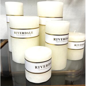 Riverdale valkoinen tuoksuton kynttilä, 7 * 7 cm