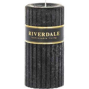 Riverdale musta tuoksuton kynttilä, 14 cm