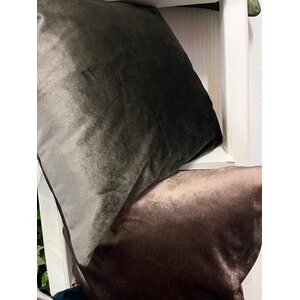 Svanefors ruskeanharmaa samettinen tyynynpäällinen