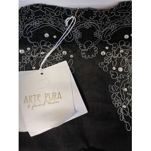 Arte Pura Pellavainen 黒 pitsipyyhe Swarovski kristalleilla