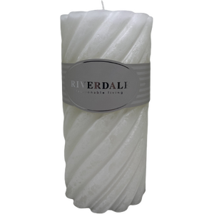 Riverdale blanc tuoksullinen kierrekynttilä, 7,5 * 15 cm