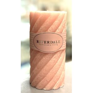 Riverdale Vaaleanpunainen kierrekynttilä, 7 * 15 cm