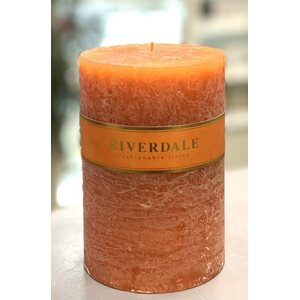 Riverdale Paksu oranssi tuoksuton kynttilä, 10*15 cm