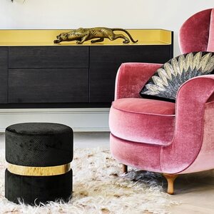Au Maison Stool with velvet sheet