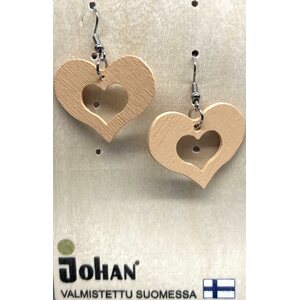 Johan puinen sydän korvakoru