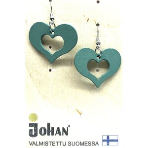 Johan puinen sydän korvakoru