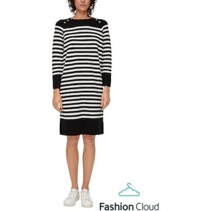 S. Oliver mustavalkoraidallinen Cotton neulemekko