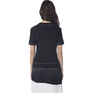 Elisa Cavaletti pour femmes noir t-paita kristallisomisteilla