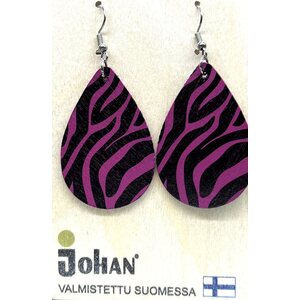 Johan puinen pisara korvakoru seeprakuviolla