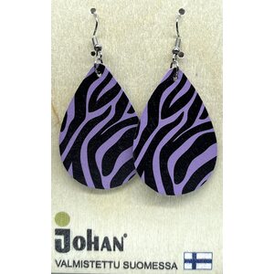 Johan puinen pisara korvakoru seeprakuviolla
