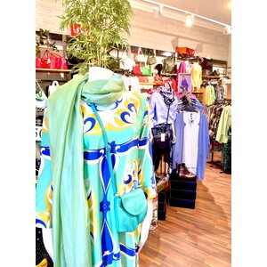 Ana Alcazar green dress with long sleeves