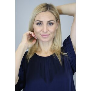 Marc Lauge Tummansininen satiinimekko Siv
